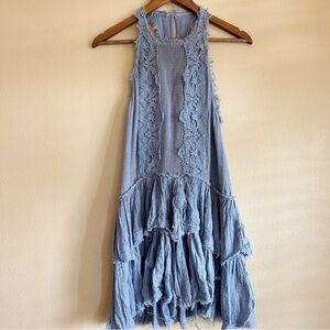 Free People Vanessa Blue Lace Dress
